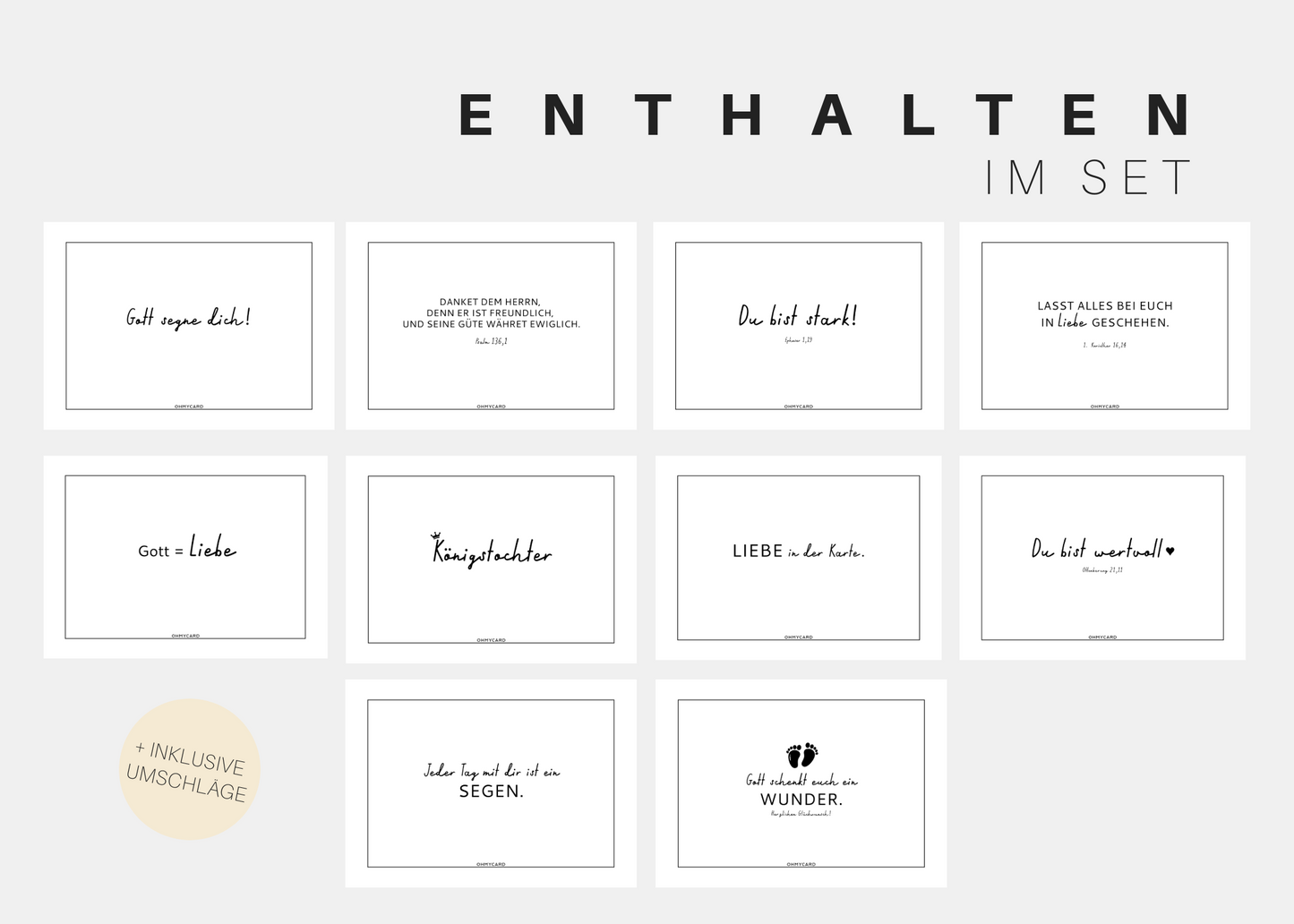ALL-IN Set: Christliche Karten (20 Karten)