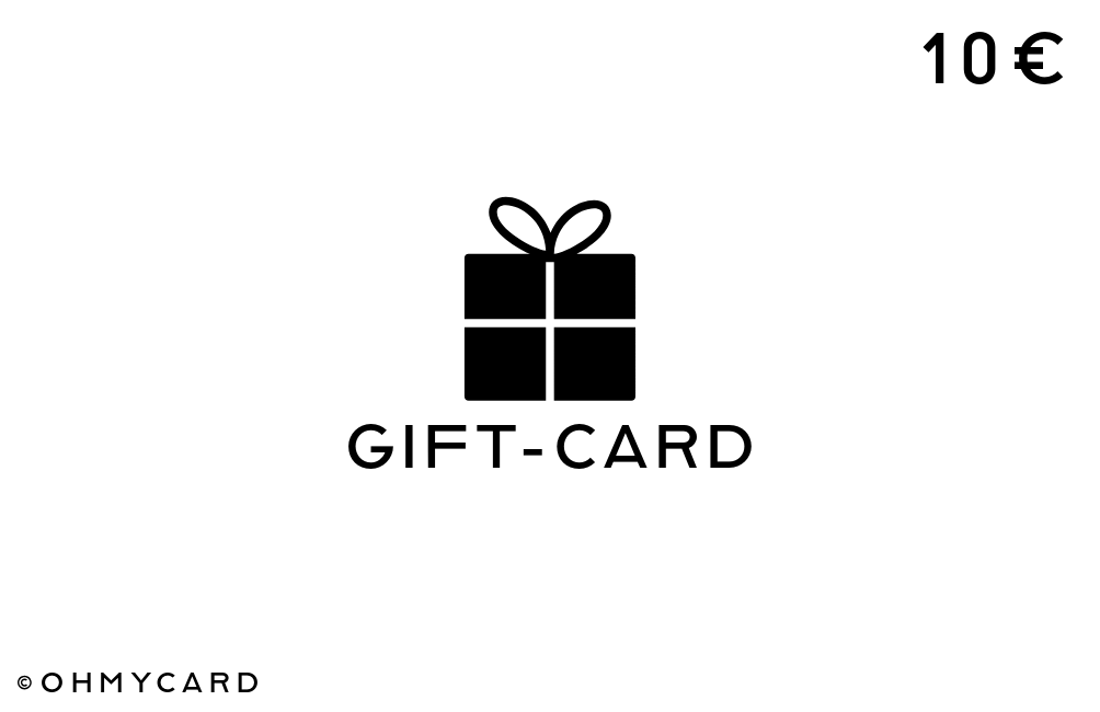Schwarzer Wertgutschein für 10 Euro, Geschenkgutschein, Minimalistisch 
